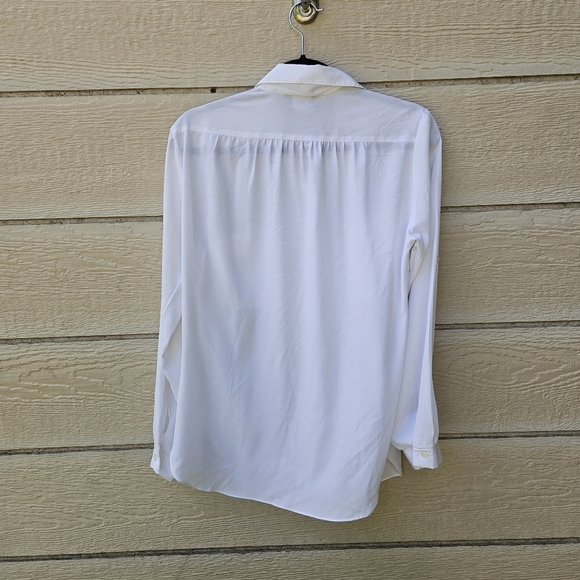 vintage Carl Laurence white button front roll tab shirt medium - Picture 2 of 4